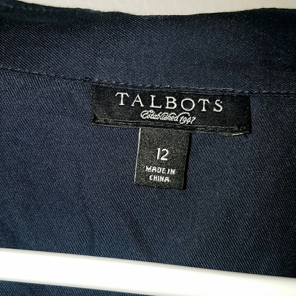 Talbots Deep V-neck Embroidered Tunic - Picture 2 of 3